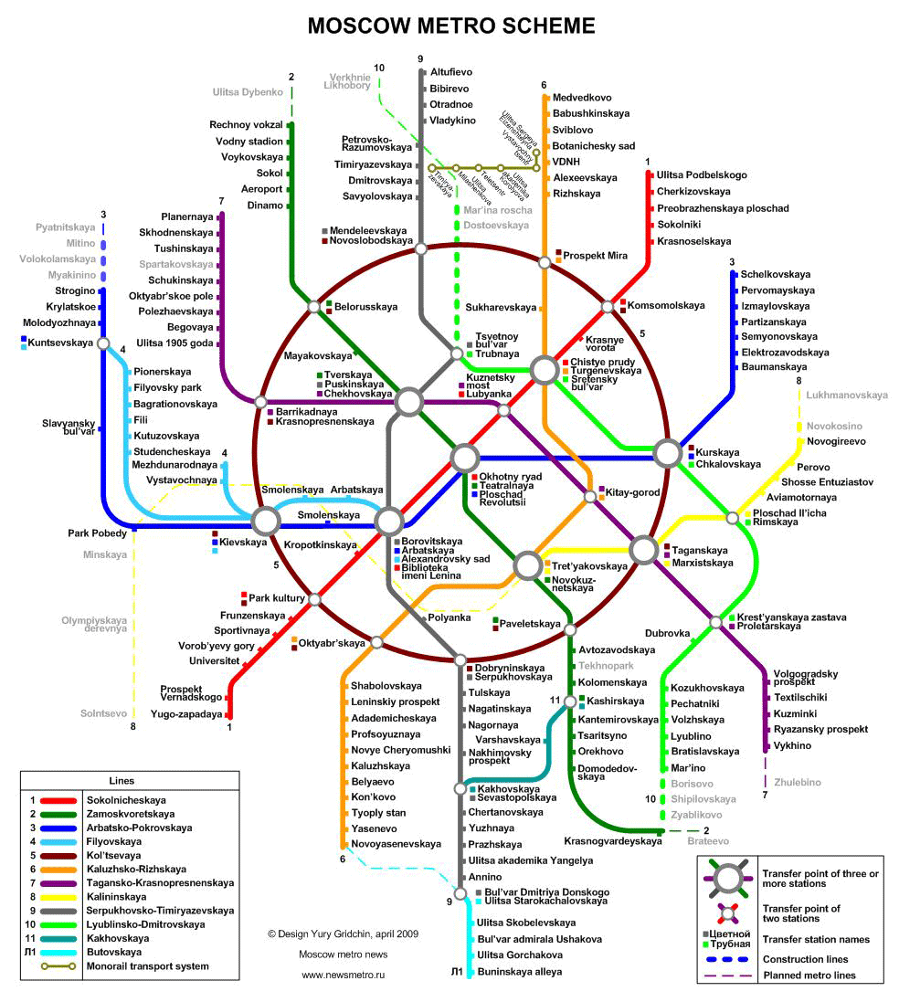 moscow subway map  7 Moscow Subway Map
