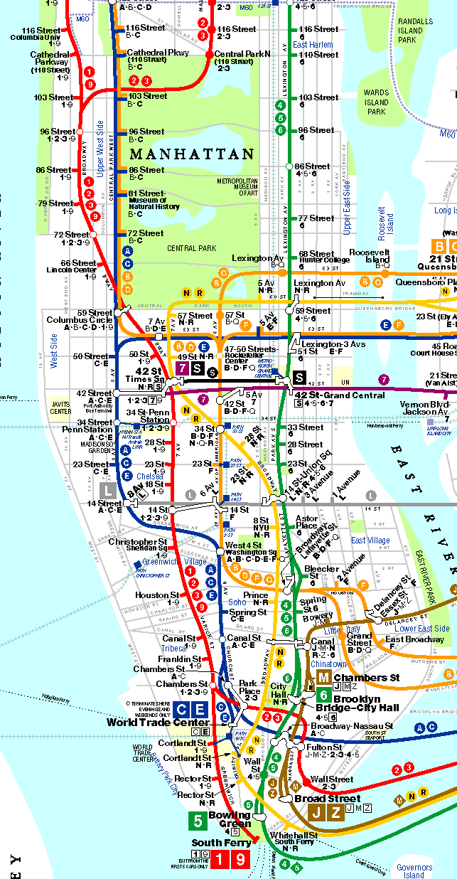 nyc manhattan Raleigh Subway Map