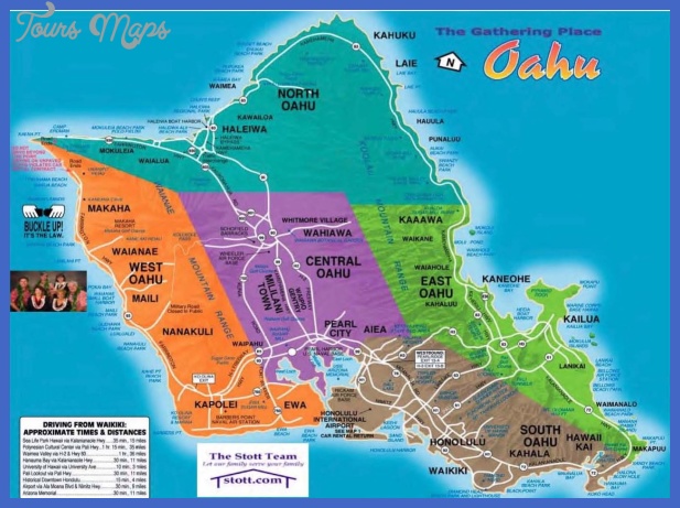 Urban Honolulu Map Tourist Attractions - ToursMaps.com