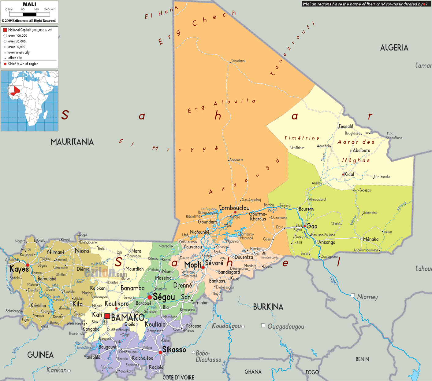 political map of mali Mali Metro Map