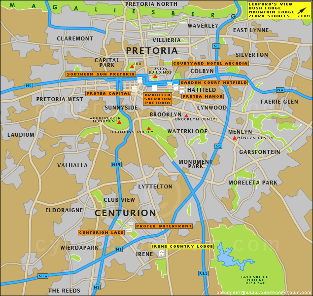 pretoria map  0 Pretoria Map