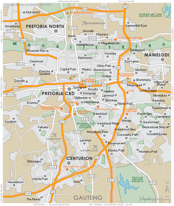 pretoria map  1 Pretoria Map
