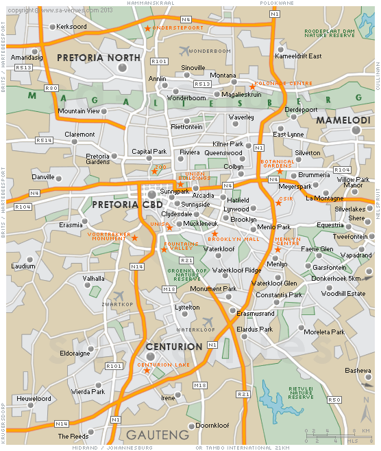 pretoria metro map 1 Pretoria Metro Map
