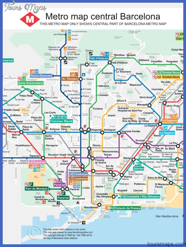 printable barcelona metro map center Barcelona Subway Map