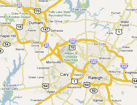 raleighdurham map Raleigh Metro Map