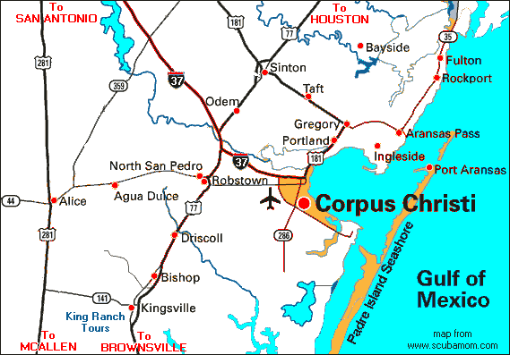 regionmp Corpus Christi Map Tourist Attractions
