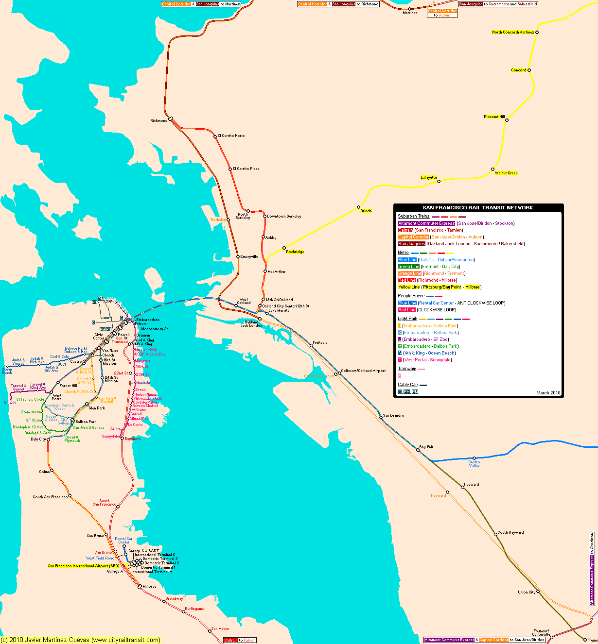 san francisco subway map 1 San Francisco Subway Map