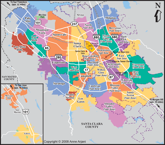 san jose california map