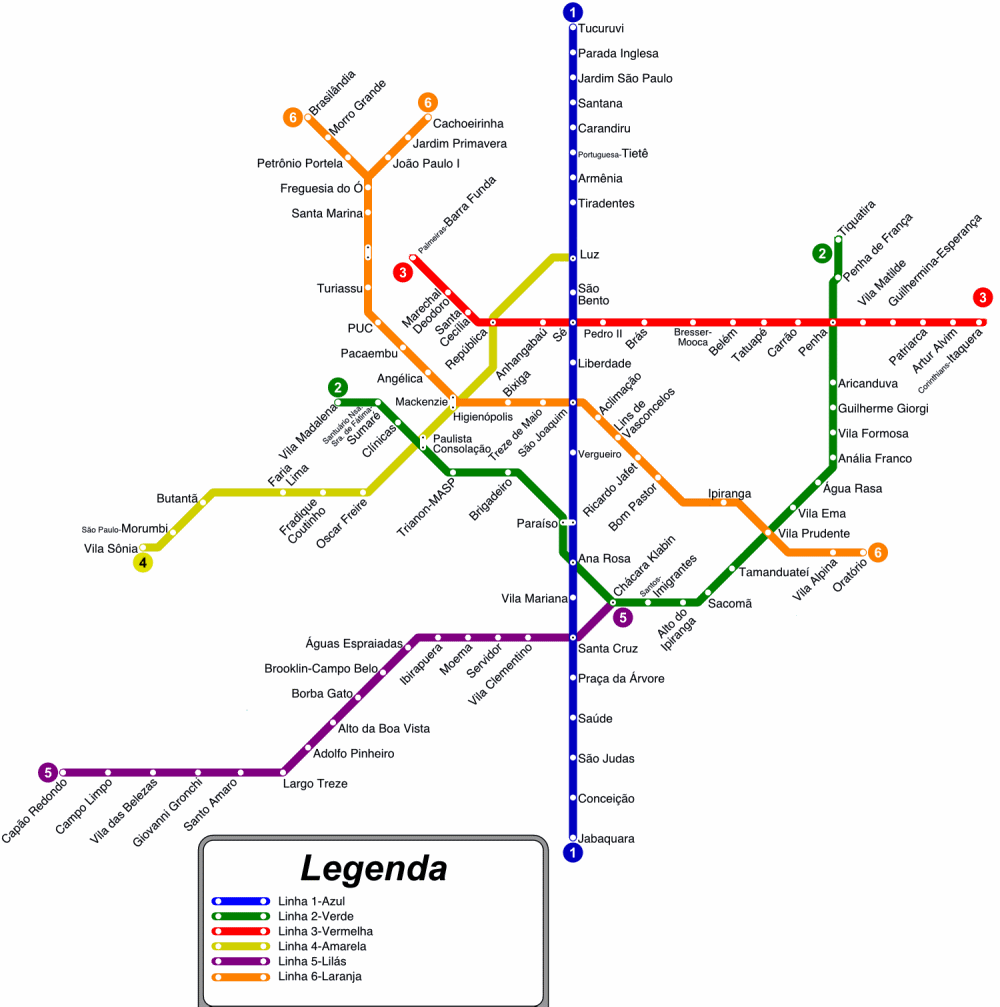 sao paulo metro subway map new Sao Paulo Metro Map