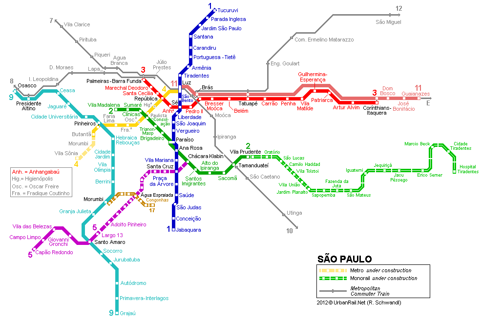 sao paulo map Sao Paulo Metro Map