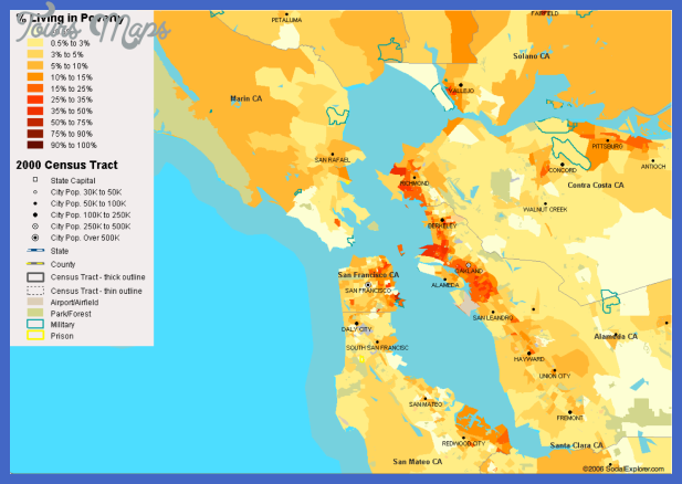 sf percent in poverty San Francisco Oakland Map