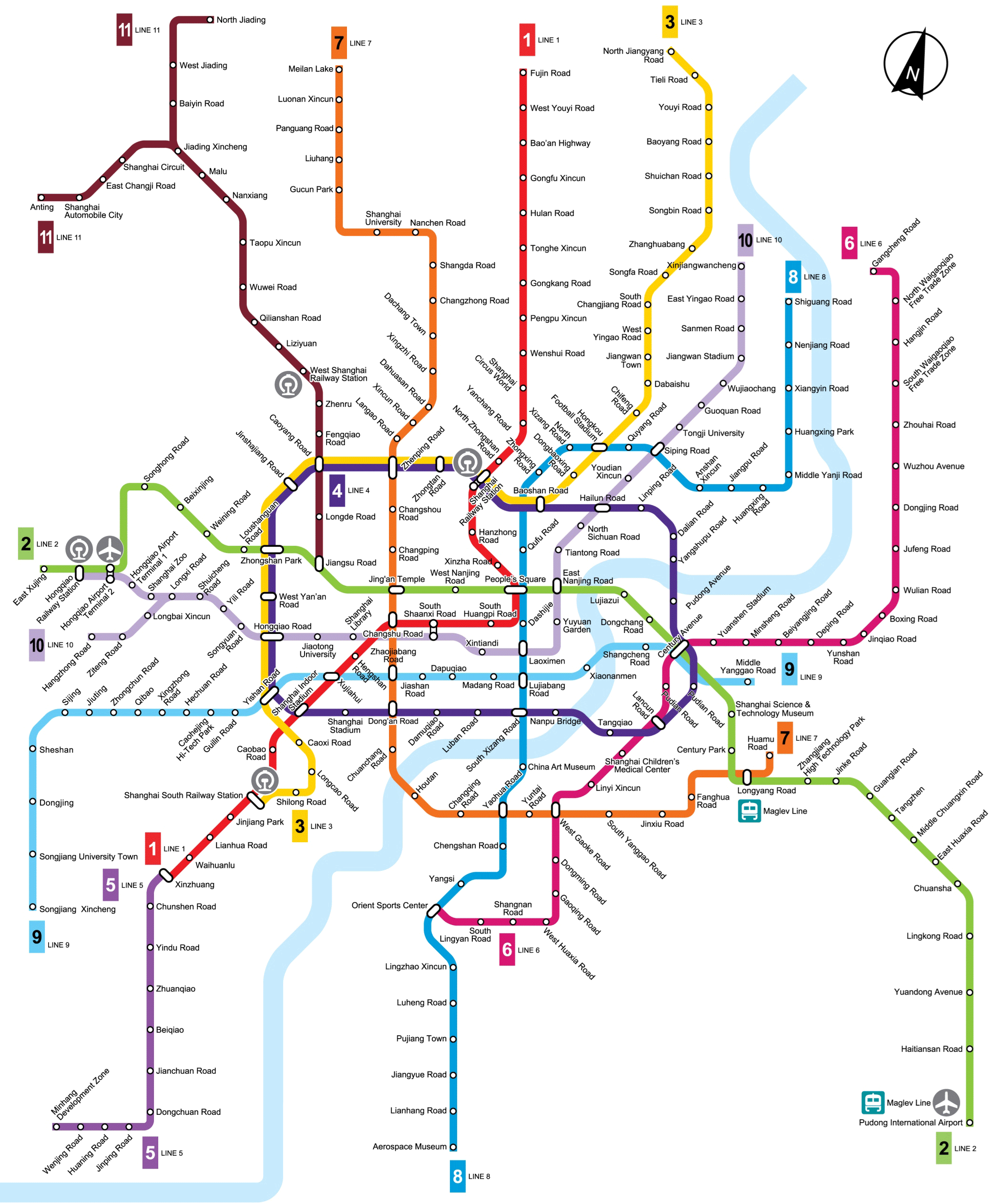 Downloadable And Detailed Maps Of Shanghai Shanghai Subway Map Images
