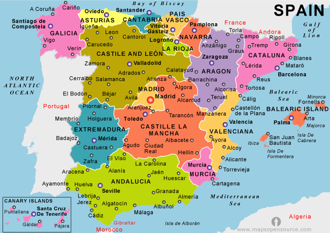 spain political map Spain Map
