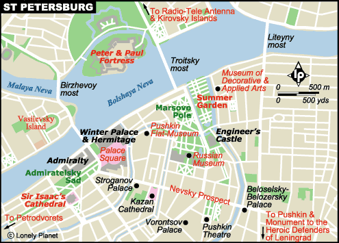 st petersburg map 1 St Petersburg Map Tourist Attractions