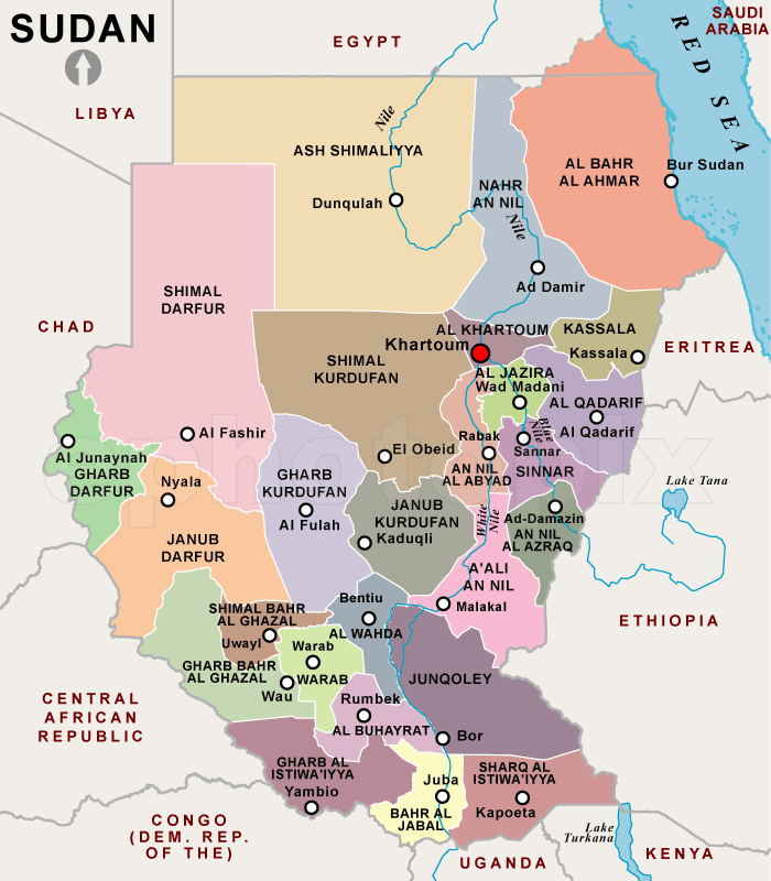 sudan political map Sudan Map