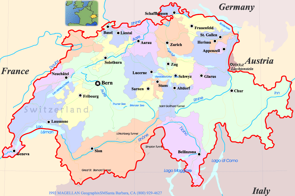 switzerland map Switzerland Map
