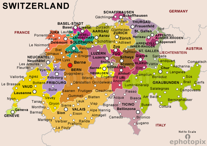 switzerland political map Switzerland Map