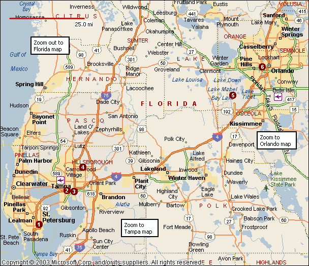 tampaorlando Orlando Map