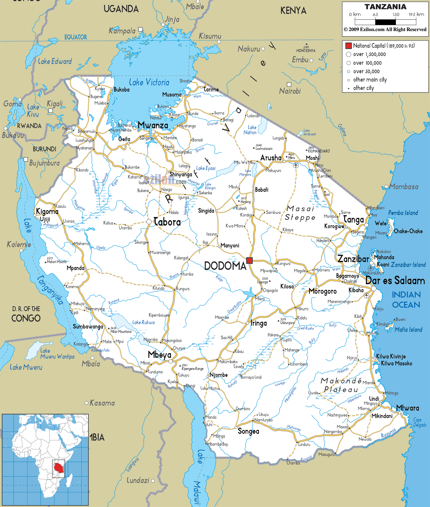 tanzania map 7 Tanzania Map