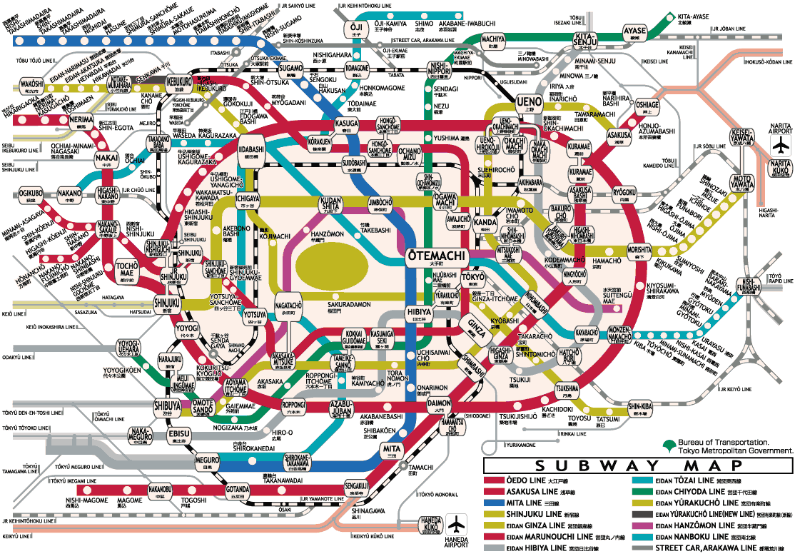 tokyo metro map Tokyo Subway Map