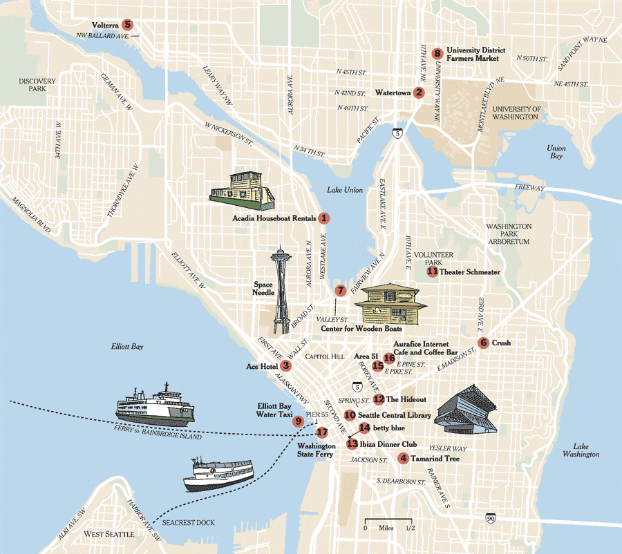 tourist map of seattle Cleveland Map Tourist Attractions