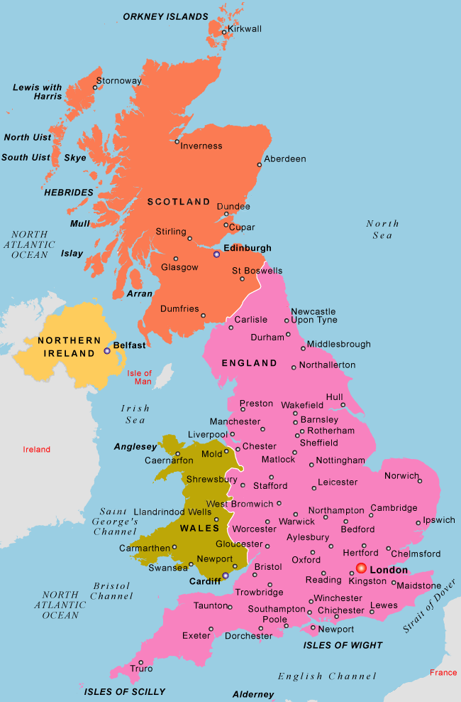 Map England United Kingdom