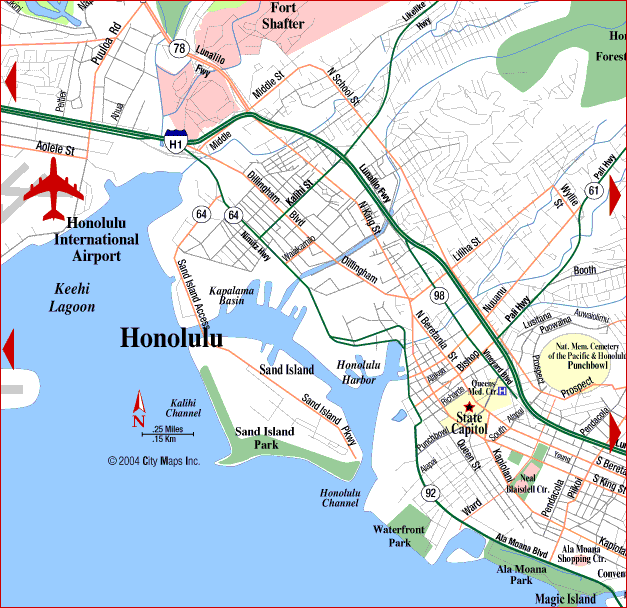 urban honolulu map tourist attractions 1 Urban Honolulu Map Tourist Attractions