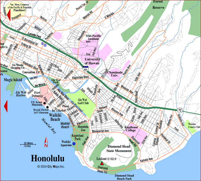 urban honolulu map tourist attractions 2 Urban Honolulu Map Tourist Attractions