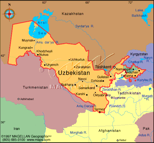 uzbeki w1 Uzbekistan Map
