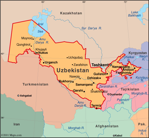 uzbekistan map  5 Uzbekistan Map