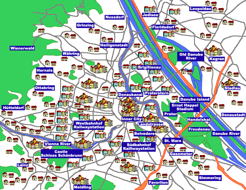 vienna Vienna Map Tourist Attractions