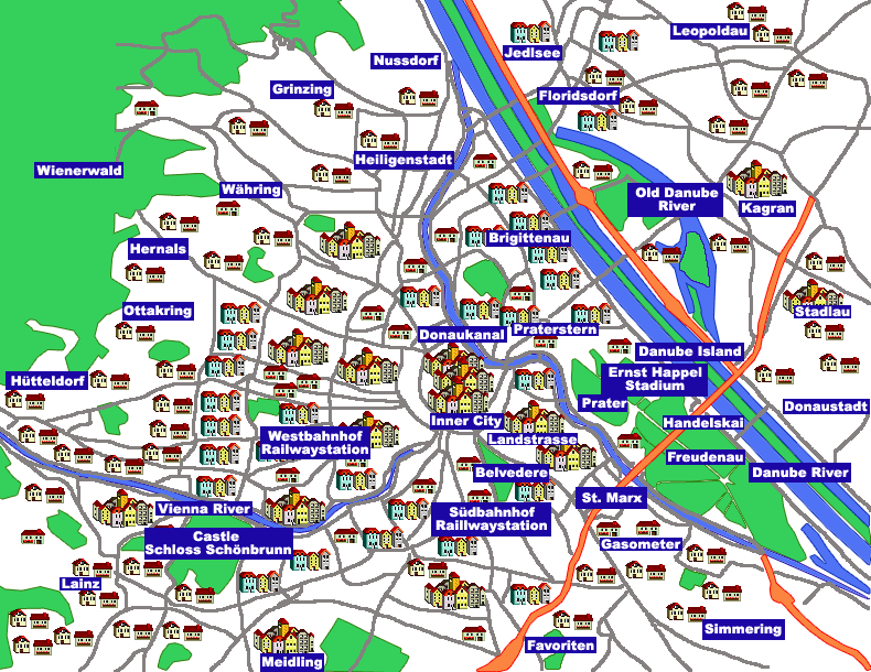 Vienna Map Tourist Attractions ToursMaps