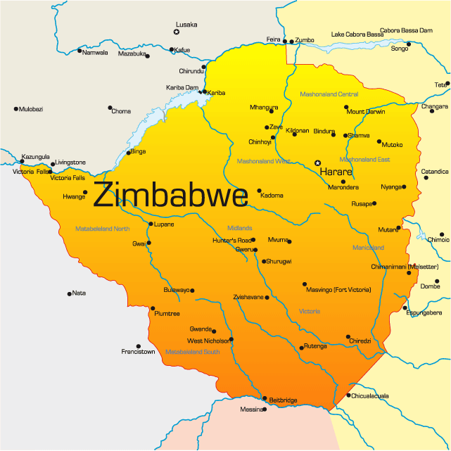 zimbabwe 1 Harare Map