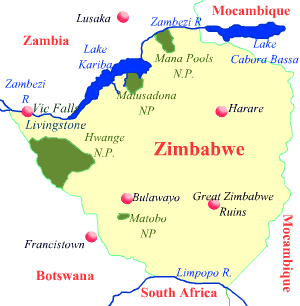 zimbabwe map tourist attractions 0 Zimbabwe Map Tourist Attractions