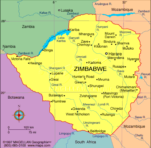 zimbabwe map11 Harare Map