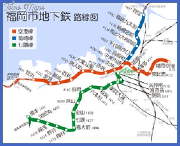 250px fukuoka city subway map ja Fukuoka Metro Map