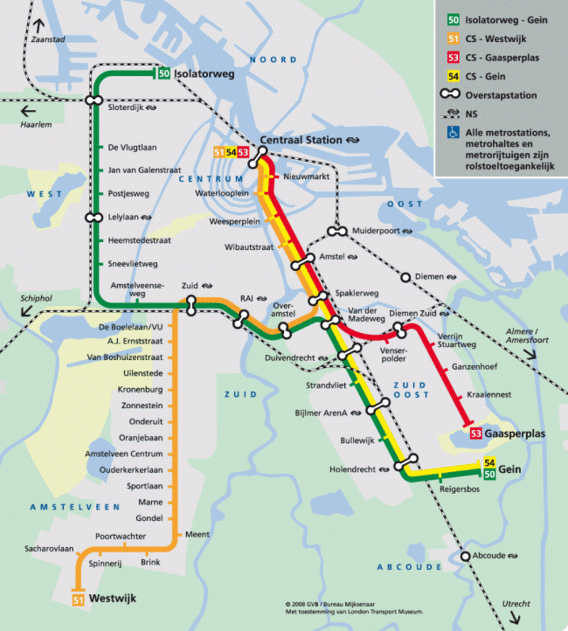 800 mapa metro amsterdam Netherlands Metro Map