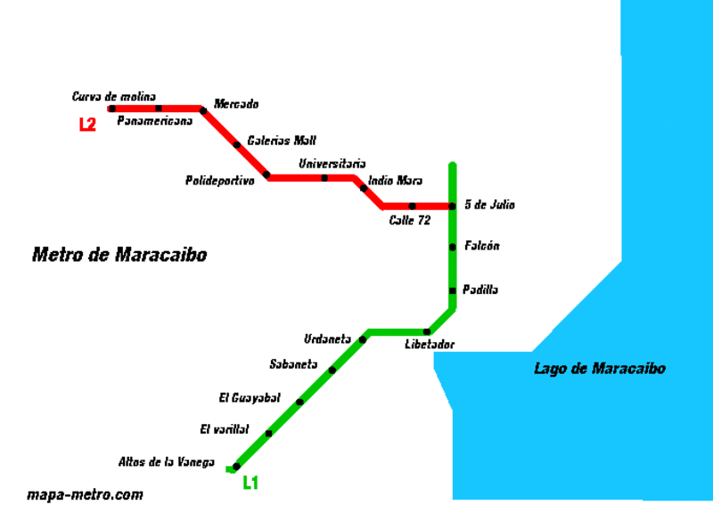 800 mapa metro maracaibo Venezuela Metro Map
