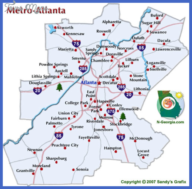 Atlanta Metro Map - ToursMaps.com