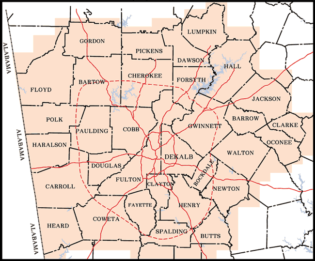 metro atlanta traffic map