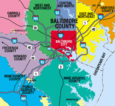 baltimore map Chesapeake Metro Map