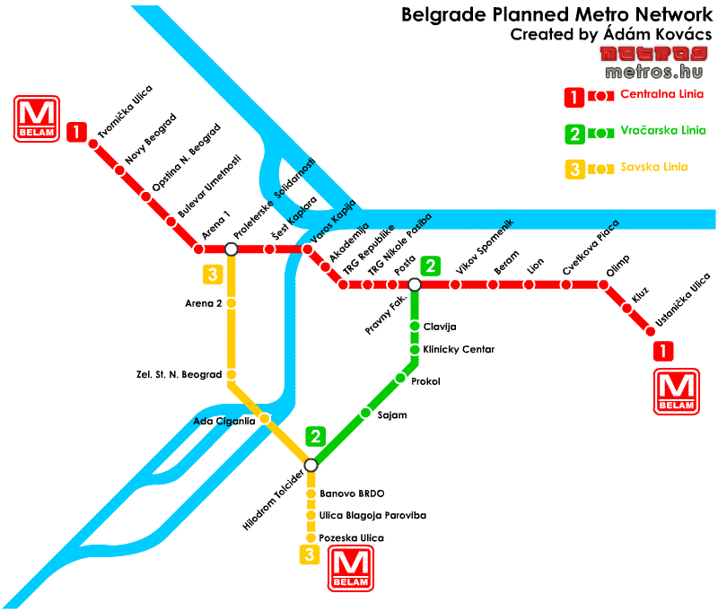 belgrade planned Belo Horizonte Subway Map