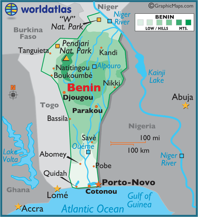 bjcolor Benin Map