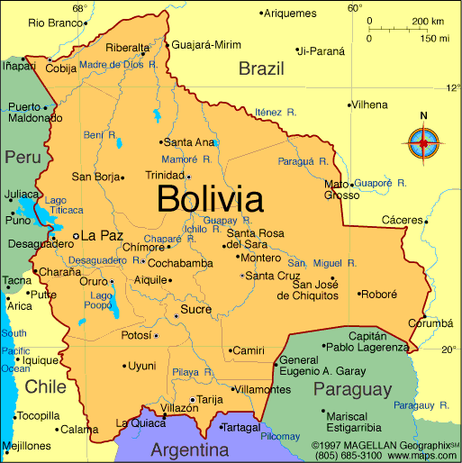 bolivia map  1 Bolivia Map