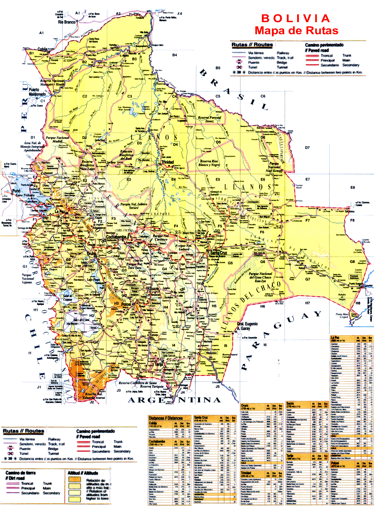 bolivia tourist map Bolivia Map