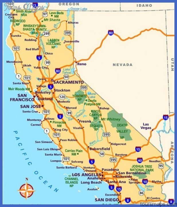 californiaroadmap3larger Fresno Map Tourist Attractions