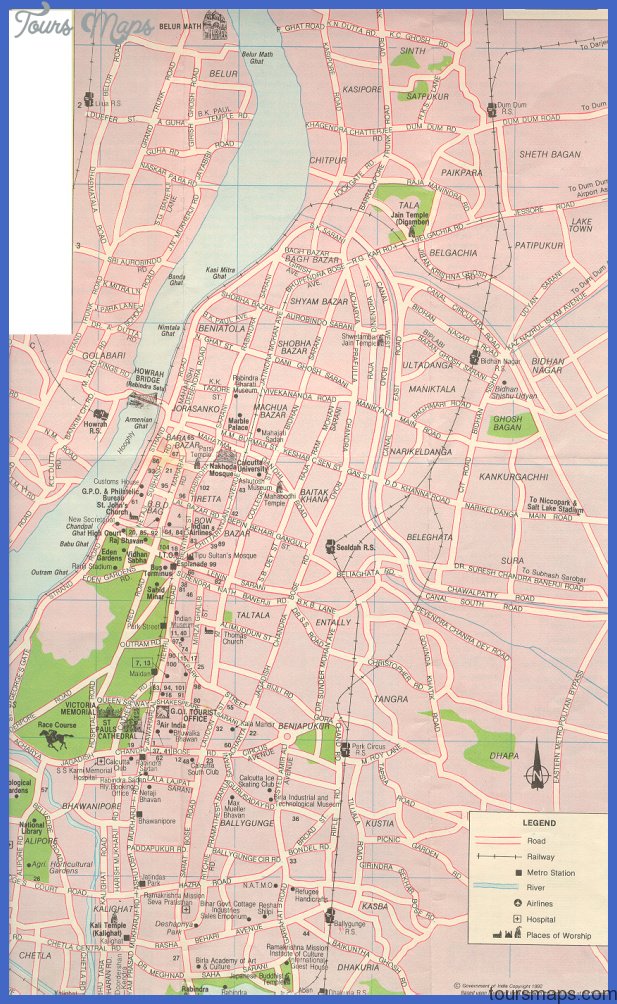 calmap Kolkata Map Tourist Attractions