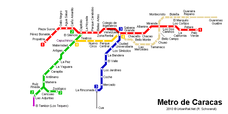 caracas Venezuela Metro Map
