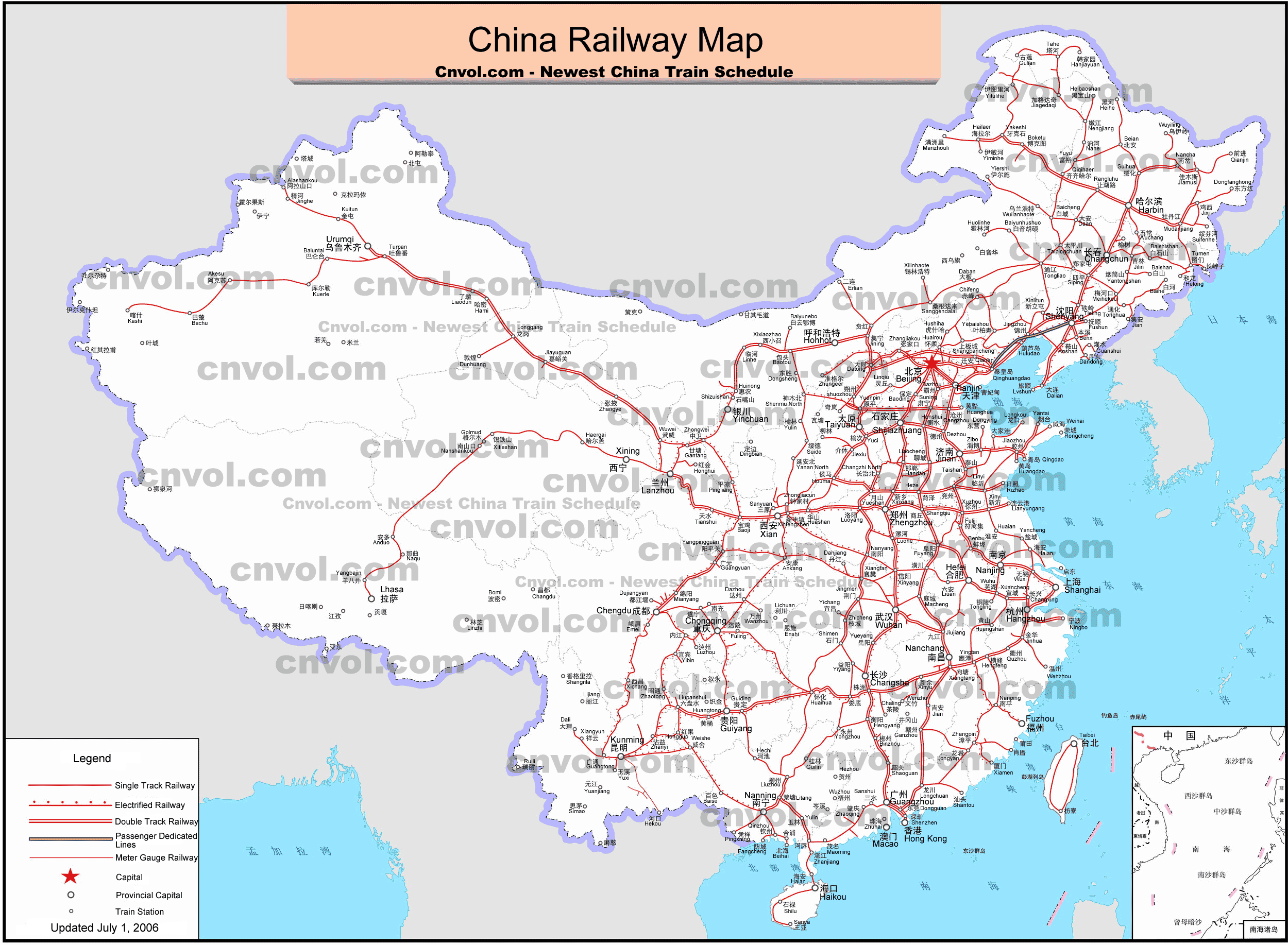 china map train  3 China map train