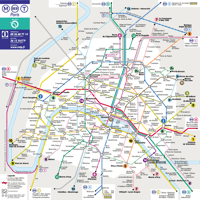 city of paris subway France Subway Map